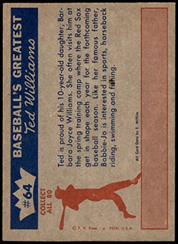 1959 Fleer 64 Дъщеря на известния татко Джойс Уилямс Бостън Ред Сокс (Бейзболна картичка) NM / MT Red Sox
