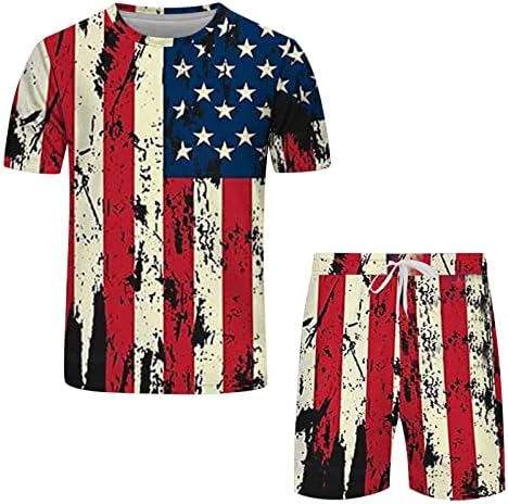 Bmisegm Летни Мъжки Тениски С Флага На Деня На Независимостта, Пролетно-Летен Спортен Костюм За Почивка, Удобни Дишащи Смокинг
