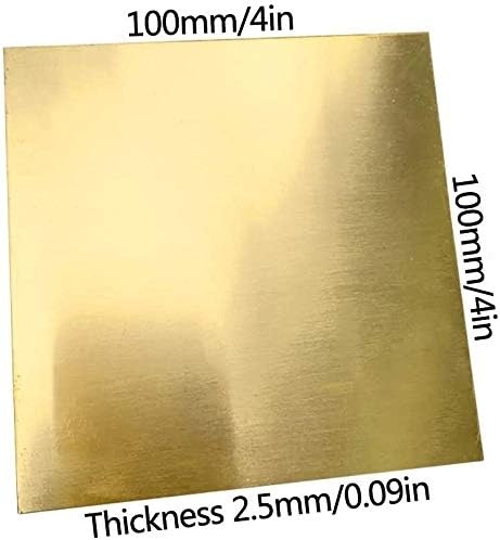 YIWANGO Месинг Лист за ремонт на Занаятите САМ Изпълним Медни Листове Латунная Лист Плоча Чист Меден Лист (Цвят: 100x100x2,5 мм)