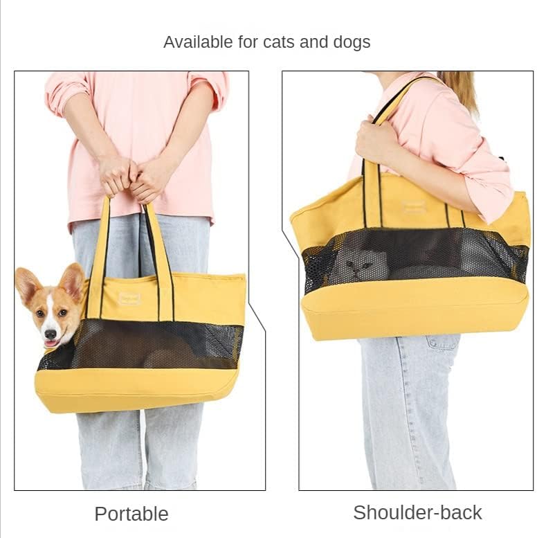 TJLSS Чанта за кучета, Раница-переноска за котки, чанта на рамото, раница, за пренасяне на кучета, Раница-переноска за домашни любимци, Чанта за котки, Аксесоари за кучета, Стоки за домашни любимци (Цвят: жълт размер: