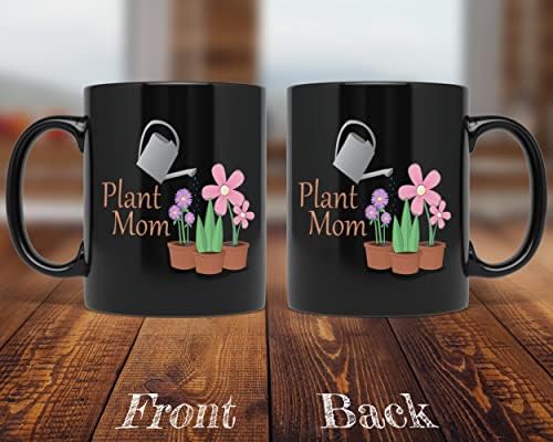 PixiDoodle Пролетта градинарство - Кафеена чаша Plant Mom (11 грама, черен)