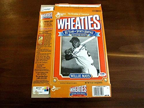 Уили Мейс Джайънтс Hof Автографированное Колекционерско издание 1992 Wheaties Box Psa Jsa - Бейзболни топки с автографи