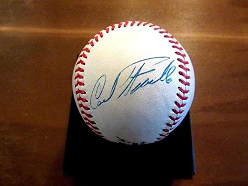 Карл Furillo 1955 Wsc Бруклин Доджърс Подписа Auto Ретро Бейзбол Onl Jsa Loa - Бейзболни Топки С Автографи