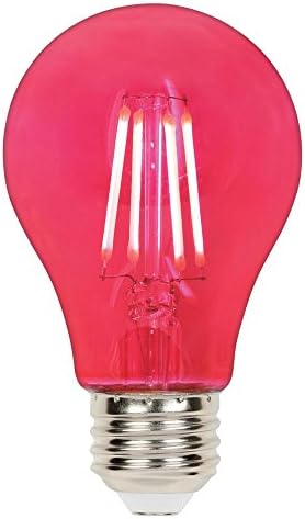 Led лампа Уестингхаус Lighting 5129000 4,5 (40-Ватов еквивалент) A19 с регулируема яркост с нажежаема жичка розов цвят със средна база, на 1 Брой (опаковка по 1 парче)