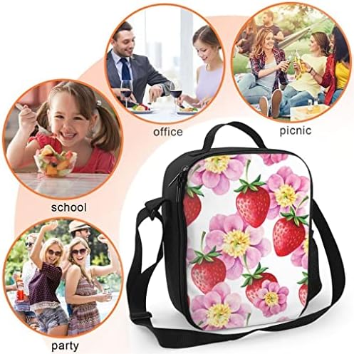 SEIJY, Чанти за обяд от плодове и Ягоди, чанти за обяд за Момичета, дамски чанти през рамо, чанта-Хладилник, чанта за учебната работа, Пикник (Цвят: A, Размер: 26,5x20x11,5 см)