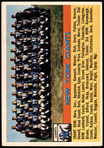 1956 Topps 113 Екип Джайентс Ню Йорк Джайентс-FB (Футболна карта) БИВШ Джайентс-FB