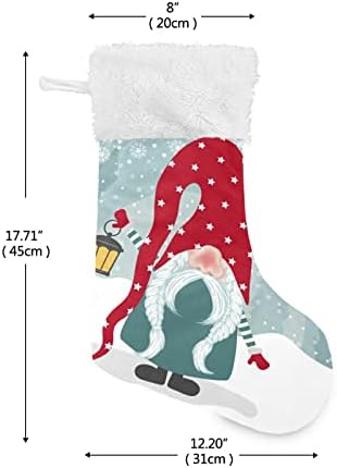 Коледни Чорапи ALAZA, Коледен Бог и Неговия Фенер, Класически Персонализирани Големи Чулочные Украса за Семейни Тържества, декорация за Партита, 1 опаковка, 17,7