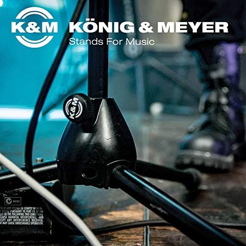 K&M König & Meyer 21075.500.55 Штативная поставка за микрофона - Регулируема Телескопична цели стрела - Професионален клас - Сверхпрочный със сгъваем струпясване - Произведено в Германия - Черен