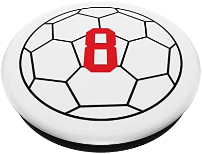 Номер на 8 Червената Футболна топка Номер 8 PopSockets С възможност за смяна на PopGrip