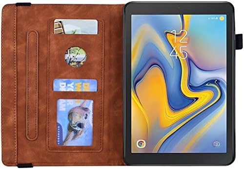 Калъф за таблет съвместима с Samsung Galaxy Tab A 8.0 T387 SM-T387V T387T T387A, тънък, Лек калъф от изкуствена кожа с панти капак, калъф за таблет, слот за карта, калъф за таблет, калъф за таблет (цвят: Bro