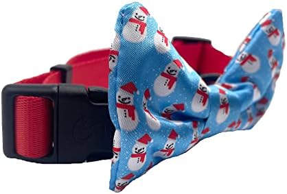 Сладки вратовръзки-Пеперуди за кучета във формата на коледа Снежен човек - 2 x 4, Висококачествени вратовръзки-пеперуди за кучета - Поставят на дъвка - Подходящ за повечето греди - Вратовръзка за кучета от всички породи-Яка