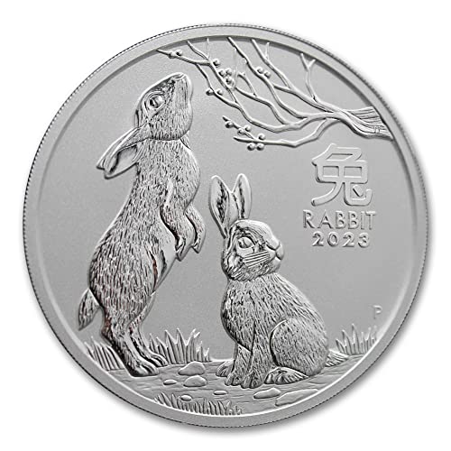Сребърна монета на Австралийската лунна серия III Година на заека 2023 г. с тегло 2 грама (в капсули) Блестящ Необращенный Продавача за 2 долара на БУ