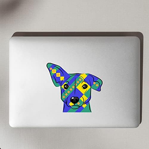 Джак Ръсел Териер На Цветни Етикети в стил поп-арт за преносими компютри, стени, прозорци - Индивидуални Водоустойчив Цветни Стикери с името на Кучето - Забавно Стик