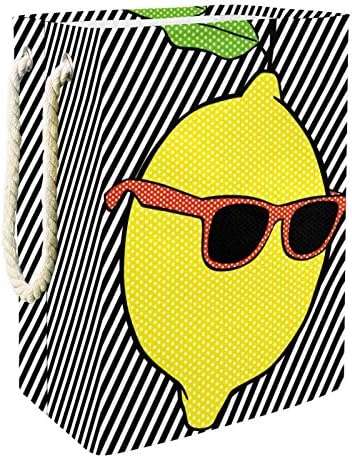 Кошница за дрехи Pop Lemon С линии, Слънчеви очила Сгъваема Кошница за съхранение на бельо с дръжки Подвижни Скоби, добре задържа Влагата, за организиране на дрехи и игр