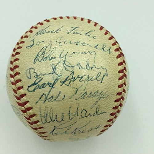 Прекрасен екип Кливланд Индианс 1956 година Подписа договор с JSA COA Американската лига бейзбол - Бейзболни топки с Автографи