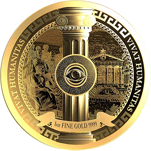 2023 DE Модерна Възпоменателна монета PowerCoin Vivat Humanitas с тегло 1 унция Злато 100$ Ниуе 2023 Proof
