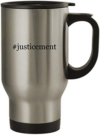 Подарък дрънкулки justicement - Пътна Кафеена Чаша с Хэштегом от Неръждаема Стомана с тегло 14 грама, Сребрист