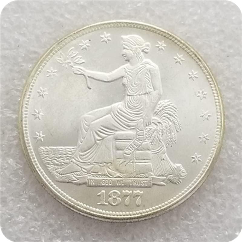 QINGFENG Старинни Занаяти Американска Монета 1877-cc Седнала Цвете Чуждестранна Възпоменателна Монета Сребърен Долар