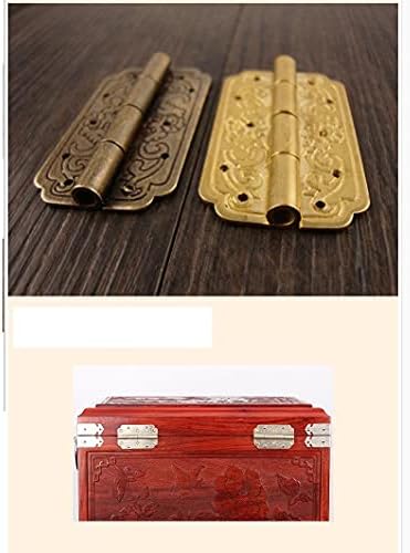 ZHYH 2 бр Златни Панти Железни Декоративни Старинни Дървени Бижута за Подарък Кутия за Вино Калъф Мебелни Аксесоари (Цвят: B)
