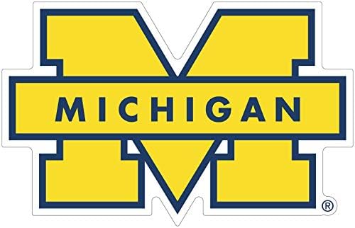 Стикер Michigan Vinyl стикер University of Mich Жълт цвят (изберете своя размер) Vinyl стикер Football Michigan Wolverine Щанцоване, Логото на отбора M (страна е по-дълга 9 инча)
