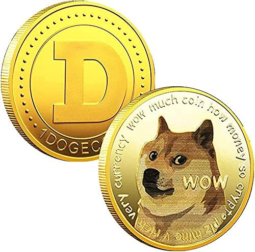1 унция Златна Dogecoin Възпоменателна Монета 2021 Лимитирана Серия Doge Coin Нови Сбирка Позлатени Монети с Защитен Калъф