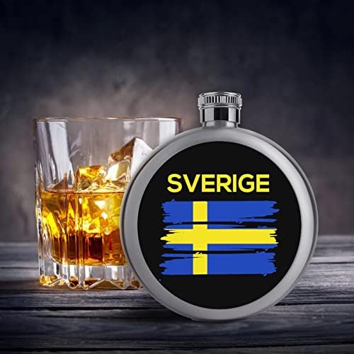 Sverige Швеция, шведски флаг, флакони за алкохол, фляжка за вино от неръждаема стомана, множество фляжка за мъже и жени