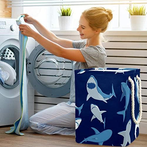 DJROW Сгъваема Чанта за дрехи Fierce Shark Високо Складное Кофа за дрехи с Дръжки Сгъваема Кошница За Съхранение на Дрехи и играчки