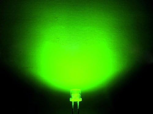 100шт X Супер Ярък 5 мм led лампа с плосък покрив Широкоъгълен 120-140 градушка Зелен