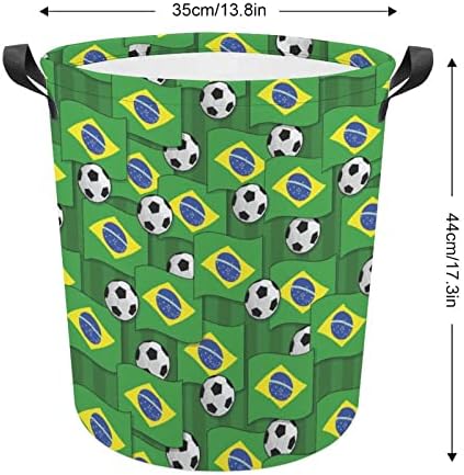 Бразилският Футбол Кошница За Дрехи с футболния модел Сгъваема Кошница За Дрехи, Чанта За Съхранение Кошница за Дрехи с Дръжки