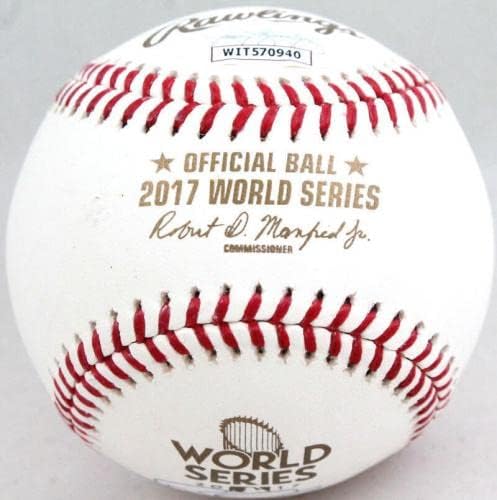 Бейзболни топки с автограф на Карлос Кореа в Световните серии Rawlings OML 2017 г. - JSA W Auth - Бейзболни топки с автографи