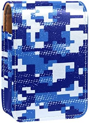 Камуфляжные Сини Военни Мини-Козметични Чанти за Тюбиков Червило Кожен Калъф за Червило на Притежателя