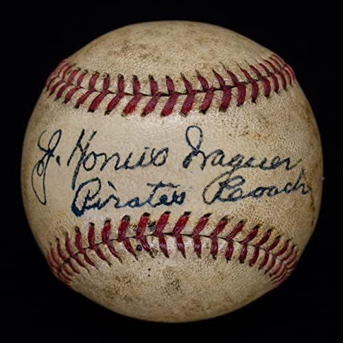 Хонус Вагнер използва бейзбол с единствената подпис - най-добрият пример в света! В играта JSA - MLB с автограф, Използвани бейзболни топки