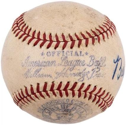 Страхотен Сингъл Бейб Ruth с автограф на PSA DNA COA Американската лига бейзбол 1940-те - Бейзболни топки с автографи