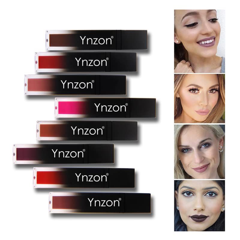 Водоустойчив червило YNZON се Запазва 24 часа, Высокопигментированный цвят с Хидратиращ балсам Матиран 8 цвята по желание (01 )