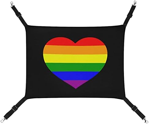 Флаг ЛГБТ Гей Прайда Хамак за Домашни Любимци Удобна Регулируема Подвесная Легло за Малки Животни, Кучета, Котки, Хамстер